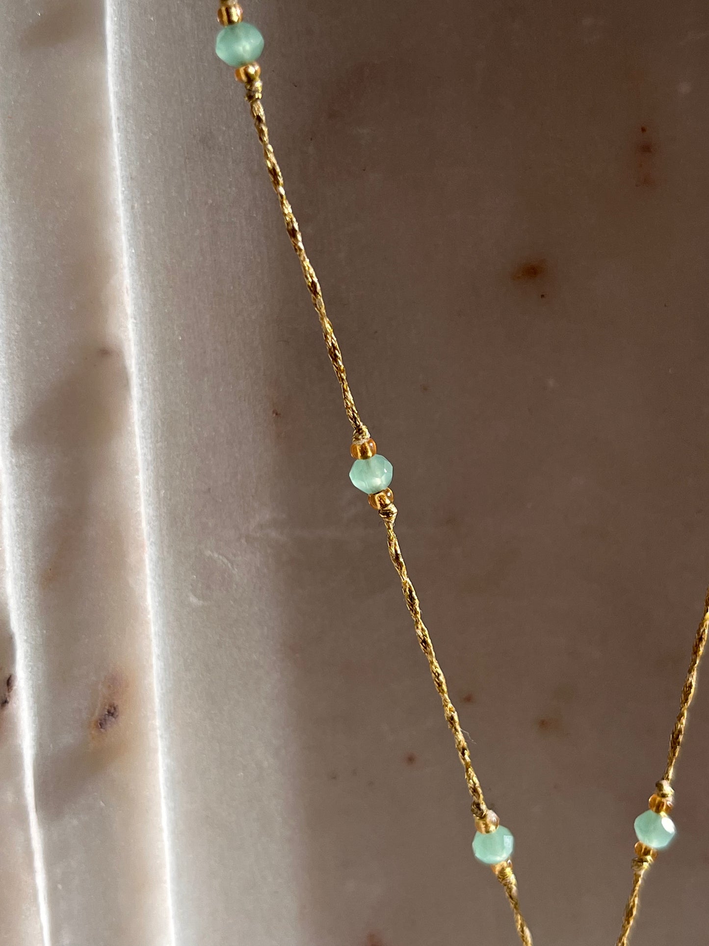 Theia Necklace - Aqua - Thread and Stone Jewellery