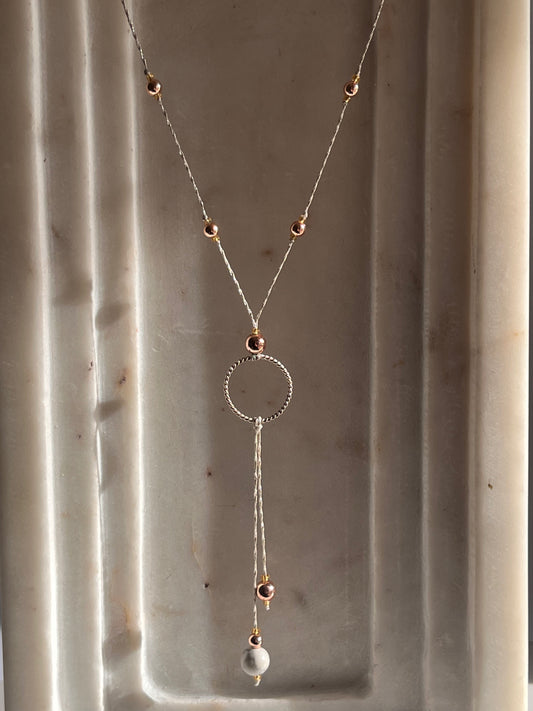 Rose Gold Hematite Lariat - Thread and Stone Jewellery