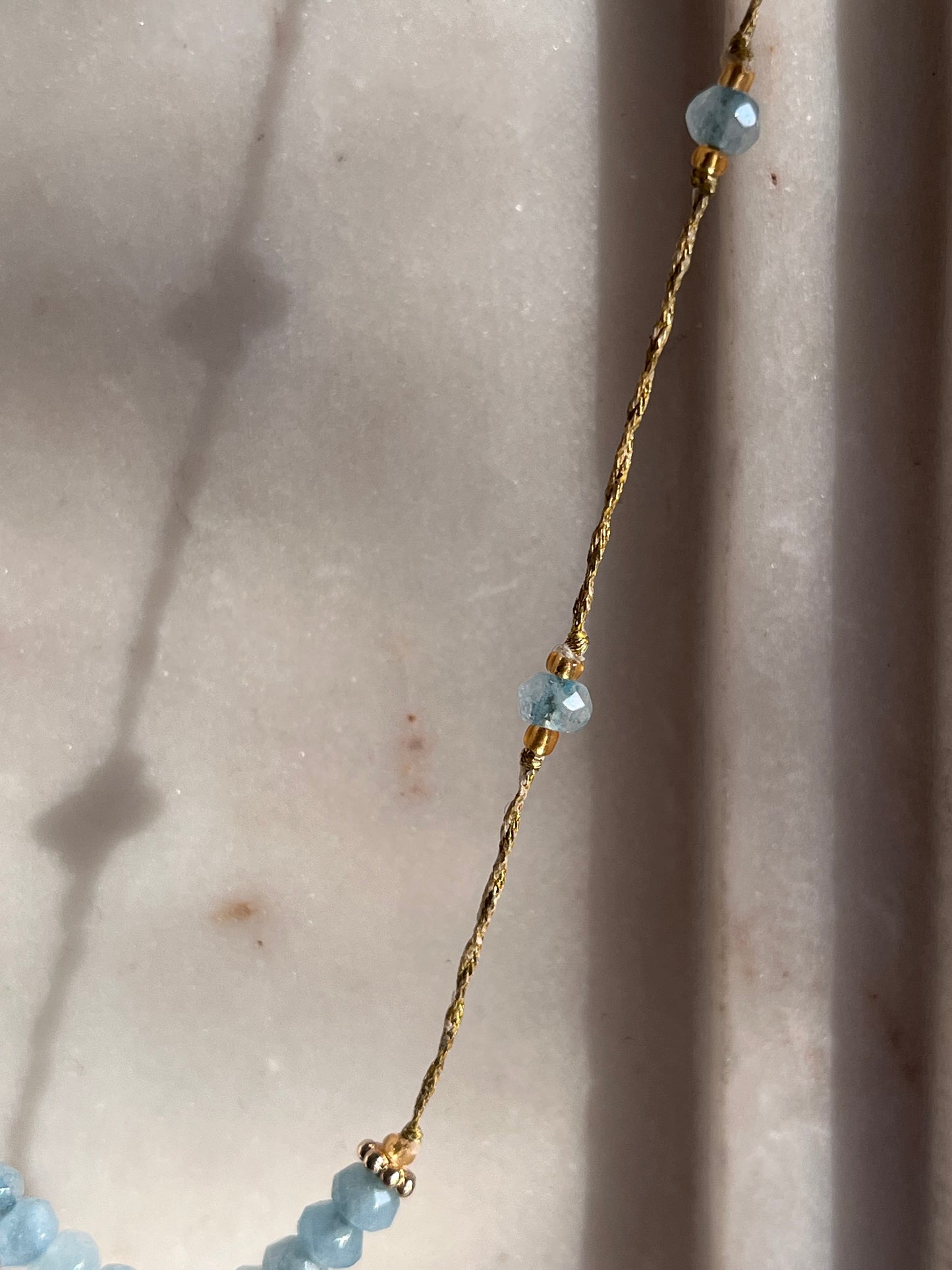 Tethys Necklace - Aquamarine - Thread and Stone Jewellery